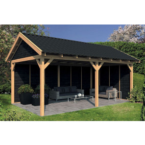 Tuindeco | Overkapping Hamar XL | Type 2 | Zwarte Wanden